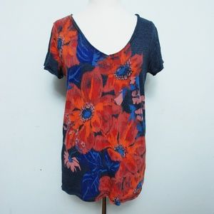 Lucky Brand Artsy Floral Casual Tee